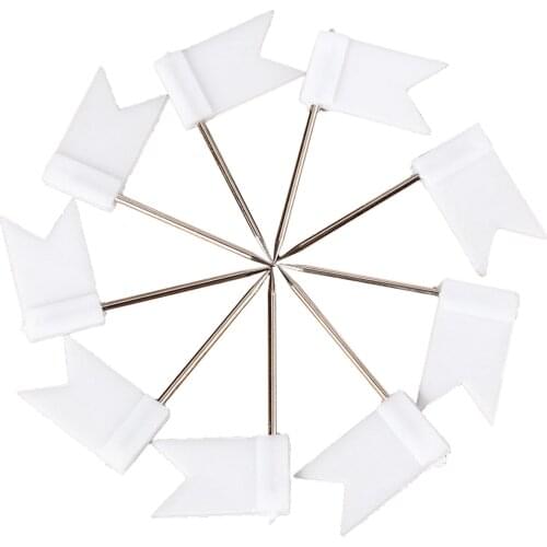 100 Flag Shape Map Pins Cork Notice Board Drawing Pins Push Pin White