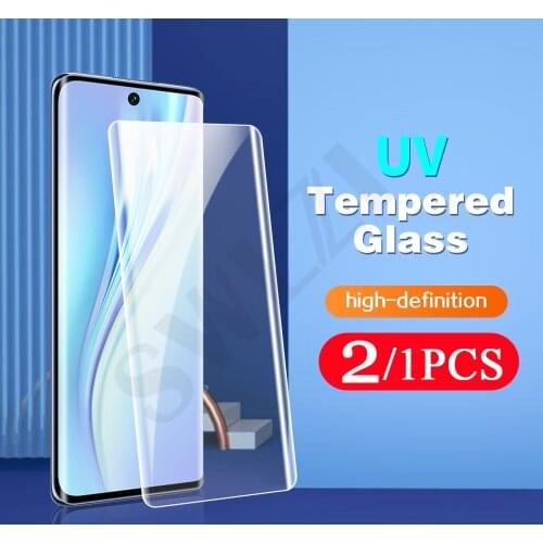 2/1Pcs 9D for Huawei honor V40 50 mate 40 RS 30 P40 P30 nova 7 8 20 pro plus UV tempered glass protective phone screen protector