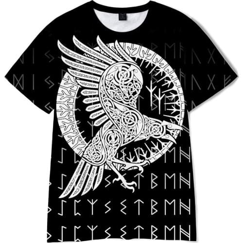2021 New Summer T Shirt Vikings Symbols Print High Quality Tshirt TV Show Viking Men Streetwear T-Shirt Boys Short Sleeve Tees