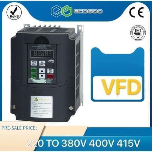 2200W 4kw 220V AC to 3-phase 380V 400v 415v Variable Frequency Drive VFD Inverter for 3.0KW spindle 2200W vfd for cnc driver