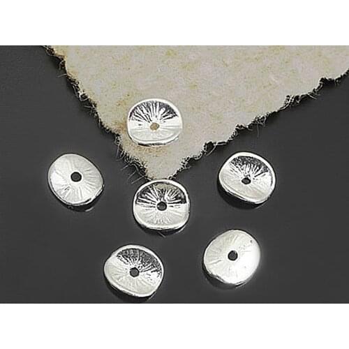 25881)100PCS 9x8MM Silver Color Zinc Alloy Round or curved brushed Spacer Beads Diy Jewelry Findings Accessories Wholesale