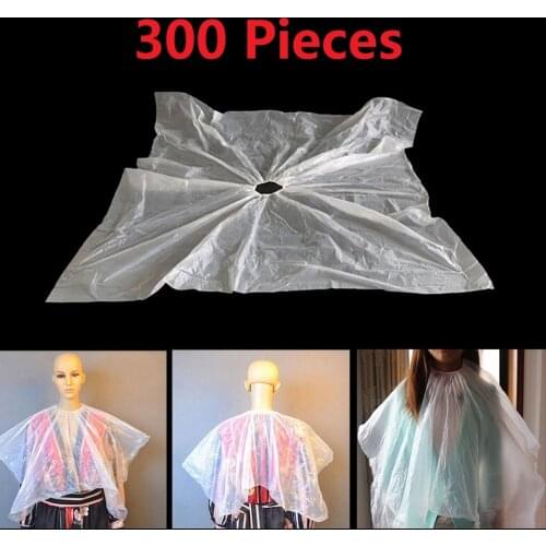 300Pcs Disposable Hairdressing Shawls Transparent Barber Home Gown Dyeing Apron