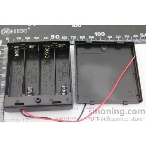 5pcs Fully sealed with switch, battery box 4xAA 6V high quality, 4 section, No. 5 with wire SN134
