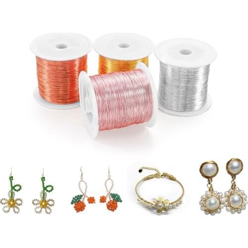 60-640m/Roll 0.3-1mm Cord String Unfading Thread Solid Colorfast Copper Wire Beading For DIY Jewelry Making Fingdings Supplies