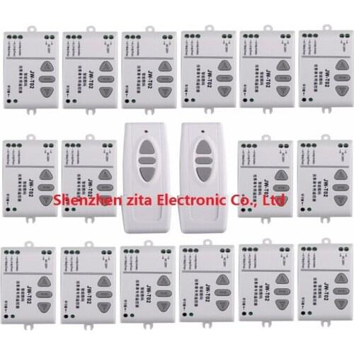 Ac 220 v intelligent digital RF wireless remote control switch system for projection screen 2*transmitter + 16* receiver