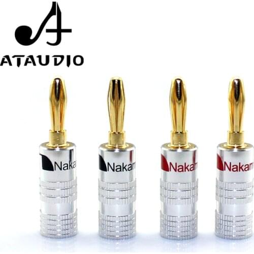 4pc ATAUDIO Hifi Nakamichi Banana Plug High Quality Gold-Plated 24K Banana Jack