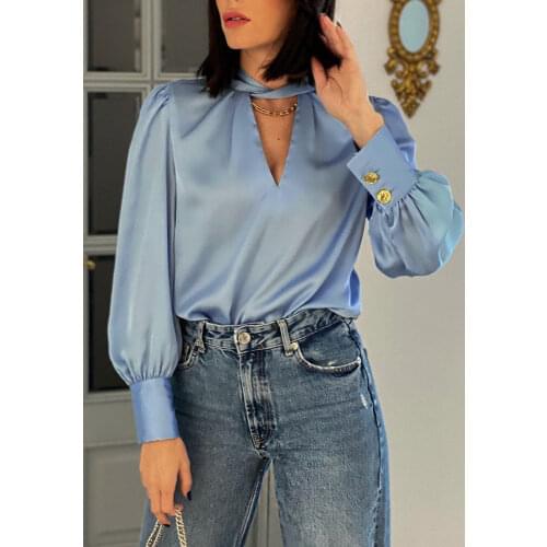 BLSQR Womens Satin Shirts