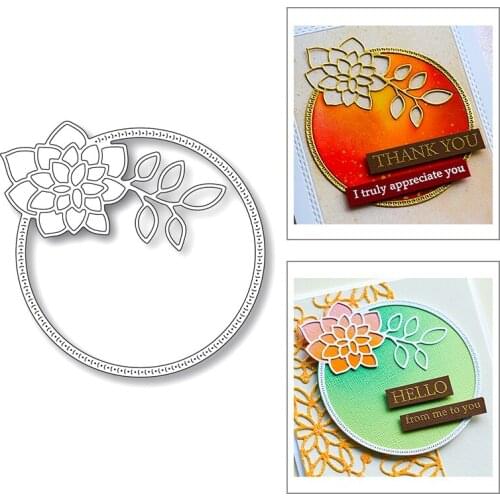Flower Leaves Circle Frame 2020 New Metal Cutting Dies Stencils For DIY Scrapbooking Album Decorative Embossing Craft Dies Cut