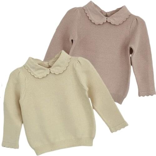 Spring Autumn Baby Kids Girls Long Sleeve Pure Color Knit Sweater New 2021 Baby Kids Girls Pullover Sweaters Childrens Clothes