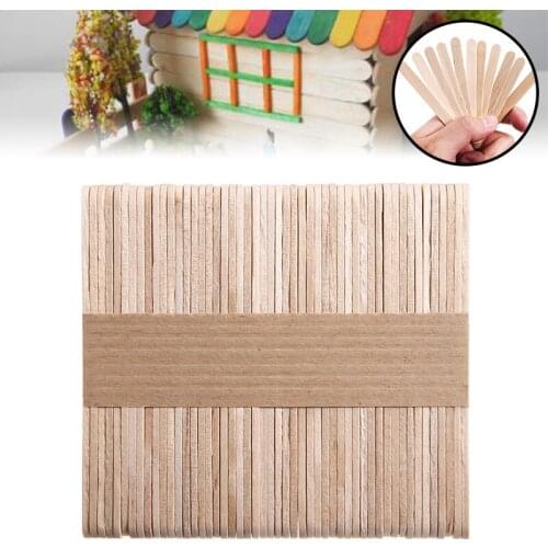 50pcs Wooden Lollipop Sticks Natural DIY Ice Cream Lollies Ice Wood Sticks For Ice Cream Making Kitchen Tool Set