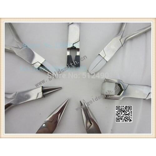 Diy free shipping 7pcs stainless steel jewelry /glasses/watch pliers jewelers tools gold cutting plier Mini Jewelry Pliers