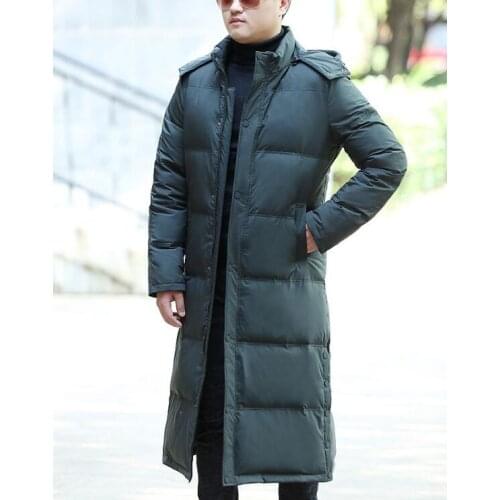Long Mens Down Coat Winter Long Down Jacket Coat Hooded Men Down Jacket Size S-10XL 2018 NEW Fashion