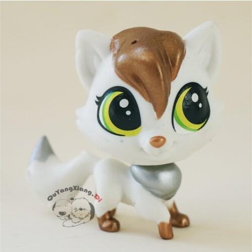 CWM050 Pet Shop Animal White golden cat doll action Figure kitten