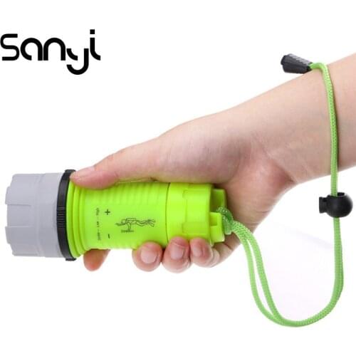SANYI 3 Modes LED Diving Flashlight Diving Depth Reach 20 Meters Portable Light for Hunting hunting Cycling Climbing Camping