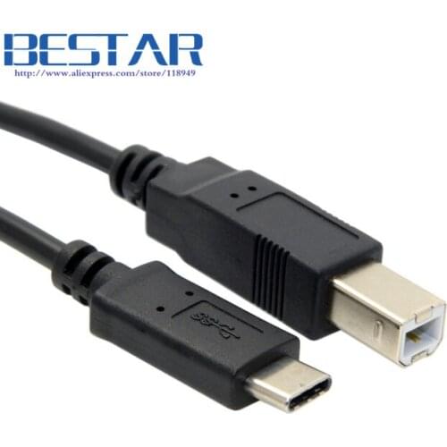 USB-C USB 3.1 type-c Type C Male Connector to USB 2.0 B Type Male Data Cable 1m 3ft