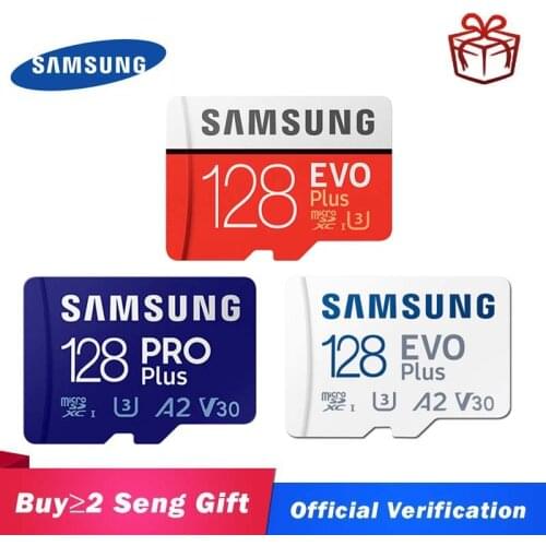 Original Samsung EVO Plus 128GB Class10 Micro SD Card C10 100MB/S SDXC UHS-1 Flash Memory MicroSD TF Card cartao de memoria