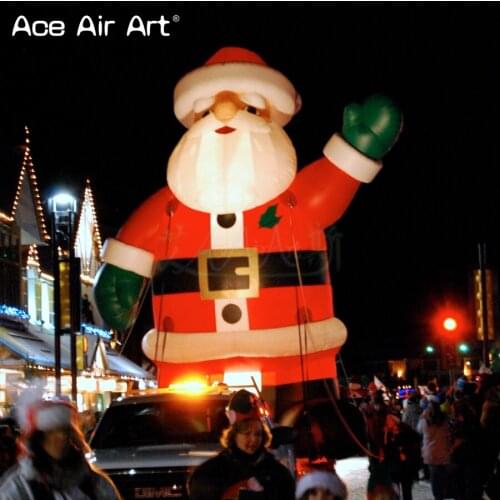 Commerical Event Grand Holiday Decoration Gaint Inflatable Standing Christmas Santa Claus Say Hello For Shopping Mall/Bazaar