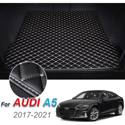 Leather Car Trunk Mat For Audi A5 2017-2021 Cargo Liner Trunk Floor Pad Carpet Car Accessories
