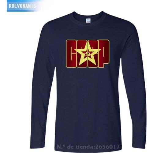 KOLVONANIG 2019 Fall Dress CCCP Russians USSR Soviet 3D Printed T Shirts Man Long sleeve T-shirt Mens Cotton O Neck Tops Tee