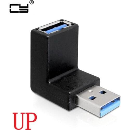 Low profile 90 Degree UP Down Angled USB 3.0 Adapter Male to Female Extension