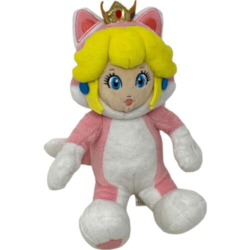 New Cute Classical Game Super Mario Cat Princess Peach Plush 18CM Kids Stuffed Toys For Children Gifts