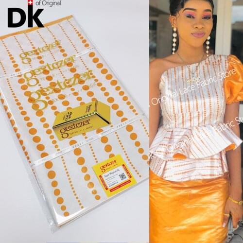 New Arrive !!! 5 Yards Printing 100% Cotton Soft Guniea Brocade African Bazin Riche Gextczer Keep Shiny Top Quality Basin Riche