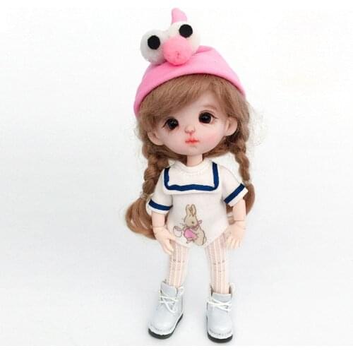 Ob11 baby dress short sleeve GSC BJD Jasmine one-piece Halter dress printed wrap dress climb hat suit doll clothes accessories