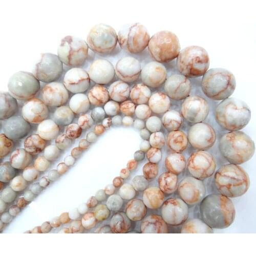 Wholesale Red Network Natural Stone Faceted Round Loose Beads4 6 8 10 12 MM Pick Size For Jewelry Making Diy Bracelet Necklace