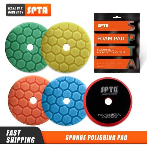 Bulk Sales) SPTA 3"(80mm)/5"(125mm)/6"(150mm) Car Spong Buffing Polishing Pads & Buffing Pads For DA/RO/GA Car Buffer Polisher