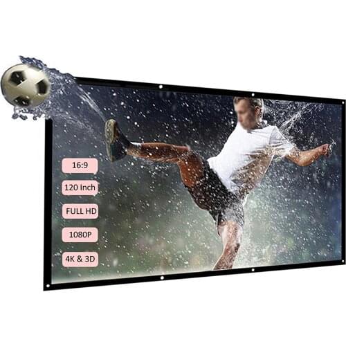 100" 16:9 Projector Screen Portable HD Projection Screen Foldable Wall Mounted for Home Theater Office Movies Indoors Outdoors