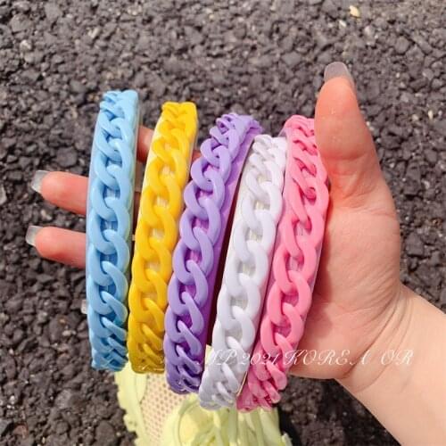 Colorful Chain Hairbands For Women Hair Accessories Pearl Headband for Girls Crown Flower Headbands Head Wrap
