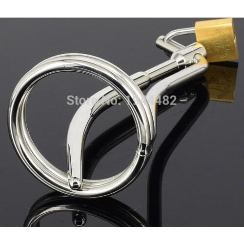 Sex Toys Men Penis Delay Ring Male Chastity Belt With Urethral Sound Penis Ring Stainless Steel Cock Cage Device Penis Plug