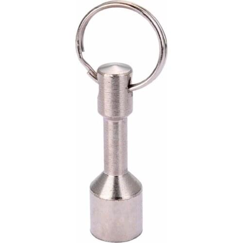 Silver Color Test Super Strong Metal Magnet Check Keychain Split Ring Pocket Keyring Hanging Holder Portable Outdoor Tool