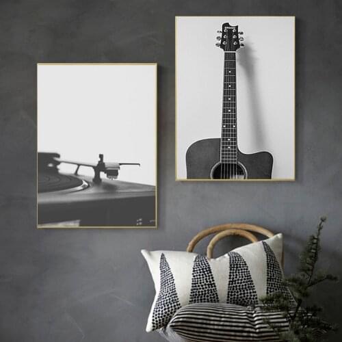 Vinyl Records Black and White Vintage Music Art Canvas Painting Posters and Prints Wall Art Pictures for Living Room Home Decor