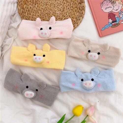 Japanese Cute Cartoon Headband Piggy Embroidery Head Ribbon Handmade Custom Hair Accessories For Women