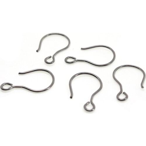 50pcs/lot 0.8x11x17mm Surgical 316 Stainless Steel Earrings Clasps Hooks Findings for DIY Jewelry Making Ear wires Accessories