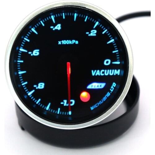 12V Car Racing for 64 Color Backlight Adjustable 100KPa Vacuum Meter with Sensor Automobiles Sensors