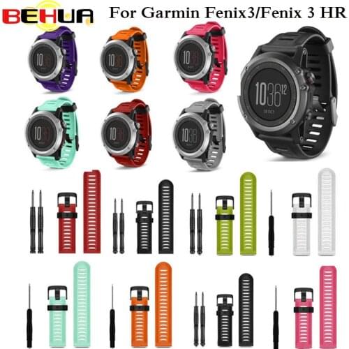26mm Watch Strap for Garmin Fenix 6X Band with tools Outdoor Sport Silicone Watchband for Garmin Fenix 3 3 HR 5X 5X Plus Straps
