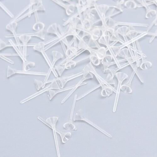 500pcs Earring Pin Rubber Pad Ear Post Stud Back Stoppers Blank Flat Cup Earrings Ear Clip Plastic Pins Earrings Jewelry