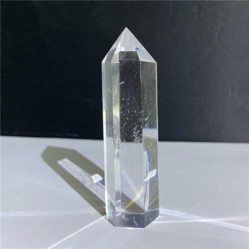 19-22cm White Fused Quartz Crystal Point Healing Obelisk Hexagonal Wand Aura Gift For Home Decoration