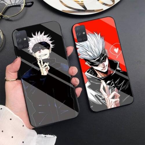 Hot Serial Jujutsu Kaisen Gojo Satoru Phone Case For Samsung S6 7 8 9 10e 20plus S20 Ultra Note8 9 10pro A72018 Tempered Glass