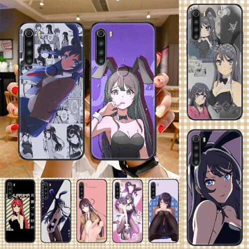 Anime Sakurajima Mai Phone case For Xiaomi Redmi Note 7 7A 8 8T 9 9A 9S 10 K30 Pro Ultra black fashion bumper soft shell trend