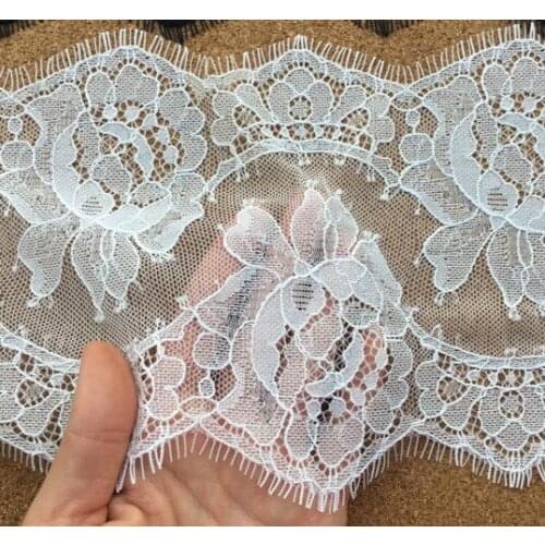 Black/White Rose Mesh Eyelash Lace Dress Stitching Wedding veil Skirt Material DIY Accessories