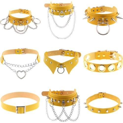 Harajuku love-shaped choker Necklaces for women men Fashion Leather sexy Collar Cool Neck Clavicle Chains Gothic Goth jewelry