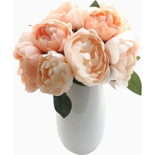 Damascus Knight Round Rose Peony Artificial Flower Fake flowers Wedding Decoration Hand Bouquet Home Decor