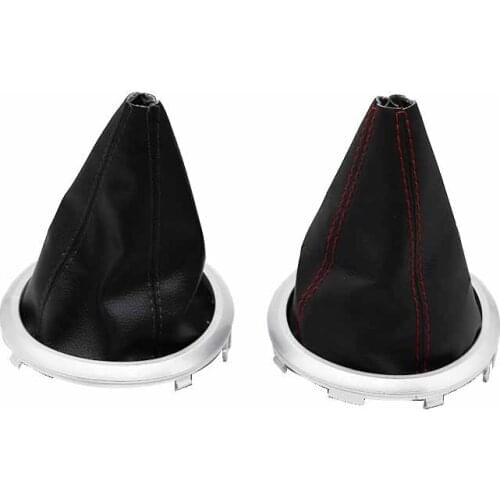 For Suzuki Swift MK2 2005 2006 2007 2008 2009 2010 Gear Shift Knob Boot Gaiter Dust Cover Collar Frame Red/Black Stitch