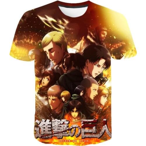 Anime Titan Attack Levi Attack on Titan Shingeki No Kyojin clothes men Harajuku couple casual T-shirt T-shirt ulzzang