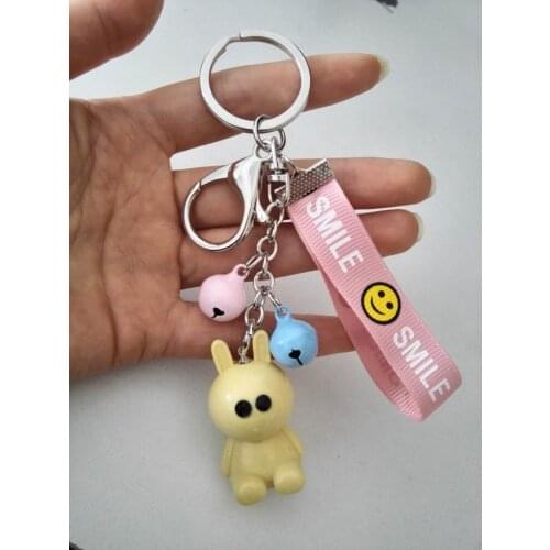 HC 2020 New Women Fashion Cute Cartoon Rabbit Keychain Pendant Fit For Bags Charms Purse Accessory Key Ring Holder Trinket F