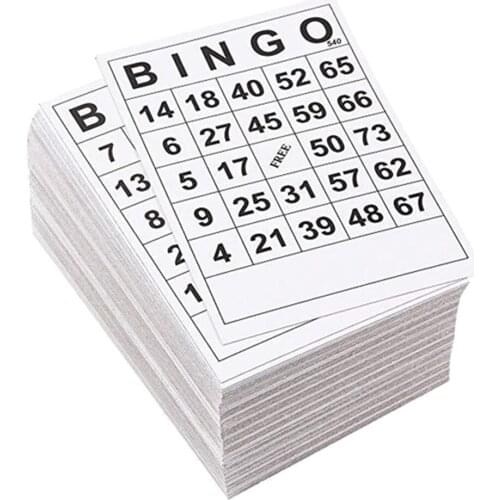 BINGO Paper Cards 1 On Single 60 Sheets 60 Faces No Duplicate Single Design