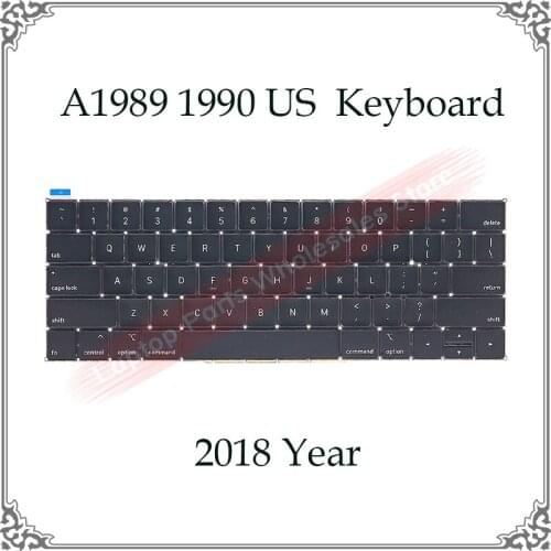 2018 Year A1989 A1990 US Keyboard For Macboor Pro 15" 13" Laptop Small Enter Keyboards A1990 1989 Notebook Replacement Keyboard